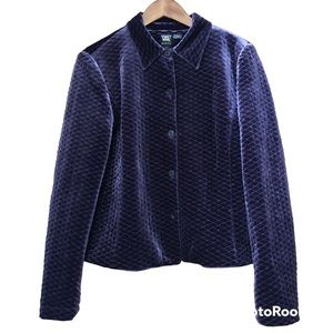 Worth Quilted Velvet Blazer Royal Purple Size 14